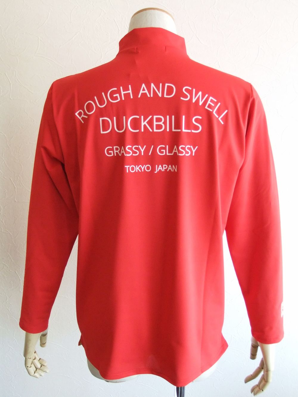 SIMPLE LOGO MOCK L.S.  ( レッド )  モックネック 長袖ポロシャツ  RSM-21229