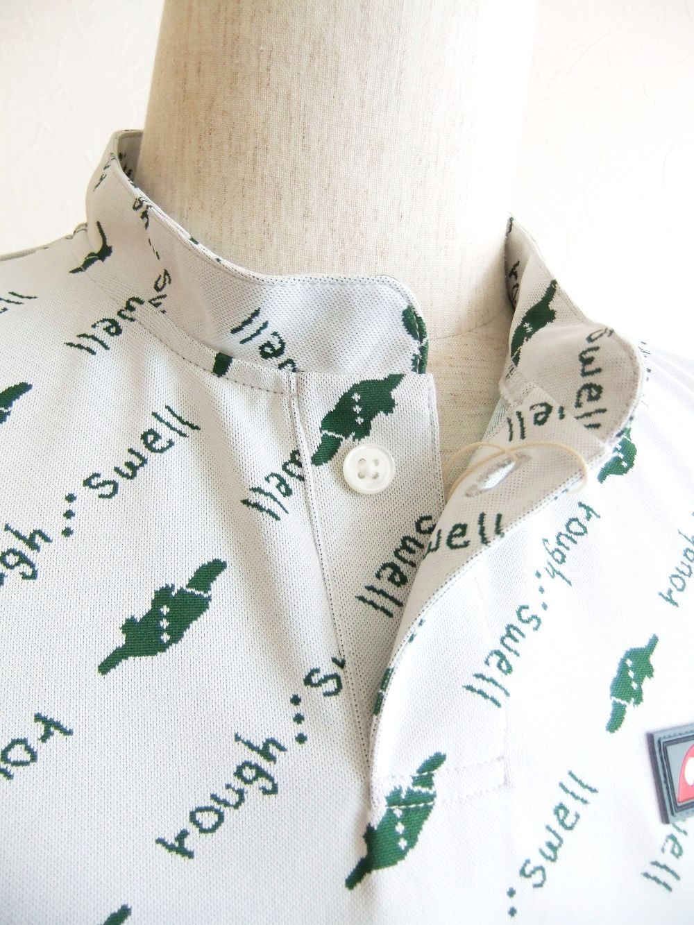 rough & swell - KAHALA ROUGH-NECK (ホワイト) ロゴ半袖