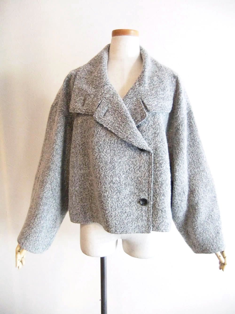 SILK BLEND HERRINGBONE STAND BLOUSON   シルク混 ヘリンボーン ブルゾン   545410