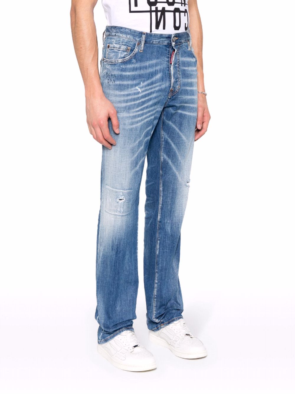 DEAN/DAN EMBROIDERY ROADIE JEANS  ルーズフィット ジーンズ   S74LB1444