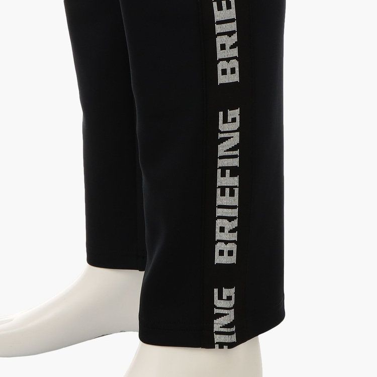 MENS SIDE LOGO LINE SLIM PANTS (ブラック) ロゴ ストレッチジャージパンツ