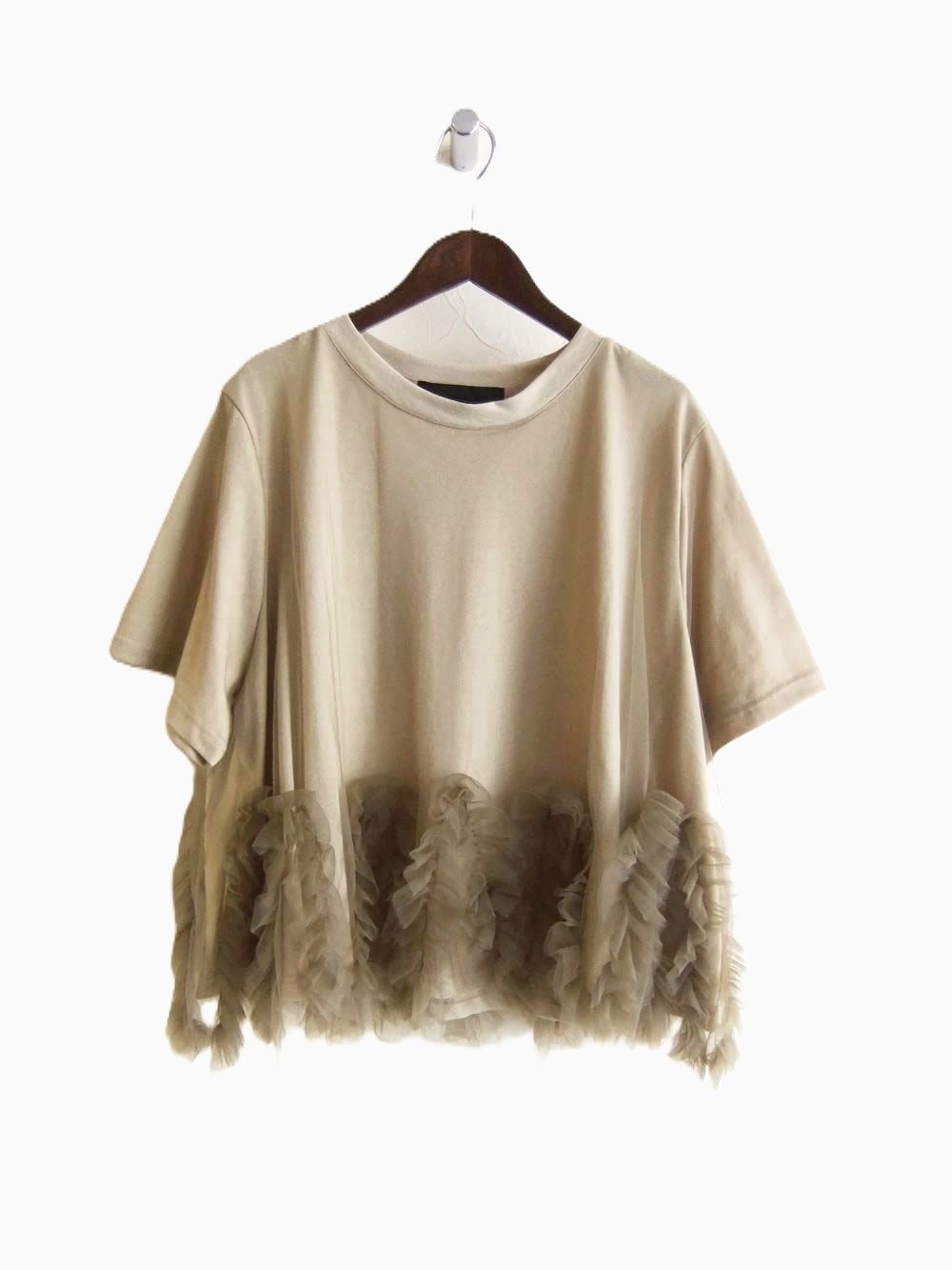 チュール重ね フリル 付き デザイン Tシャツ    MME137TEB