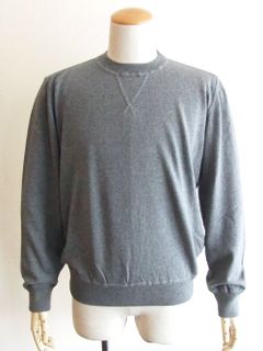 CREW NECK KNIT  (グレー) コットン カシミヤ クルーネックニット