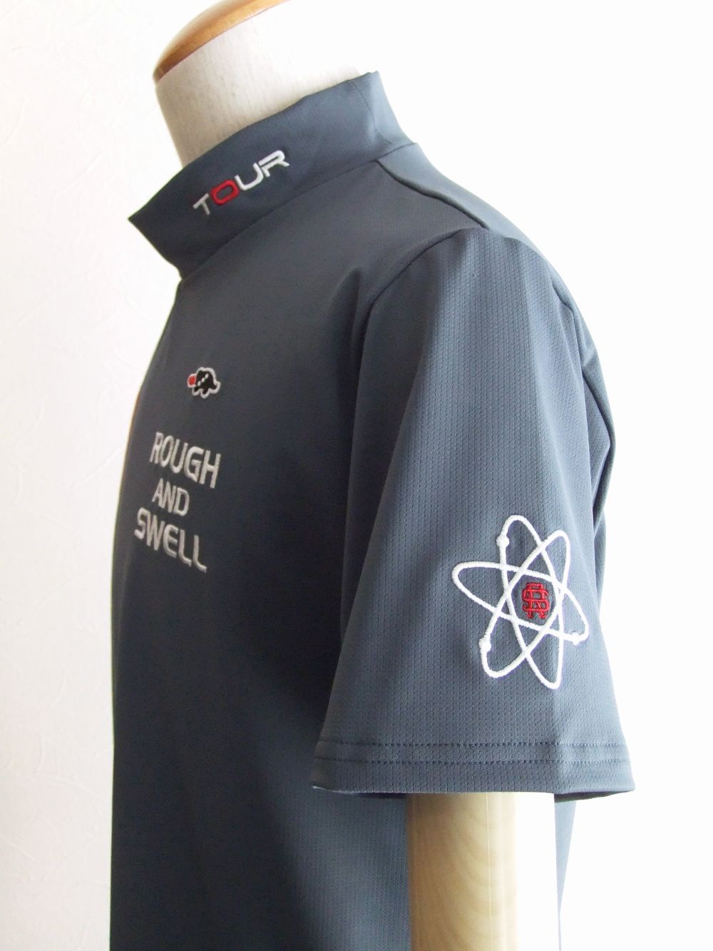 GALAXY MOCK  (グレー)  モックネック 半袖ポロシャツ RSM-22037