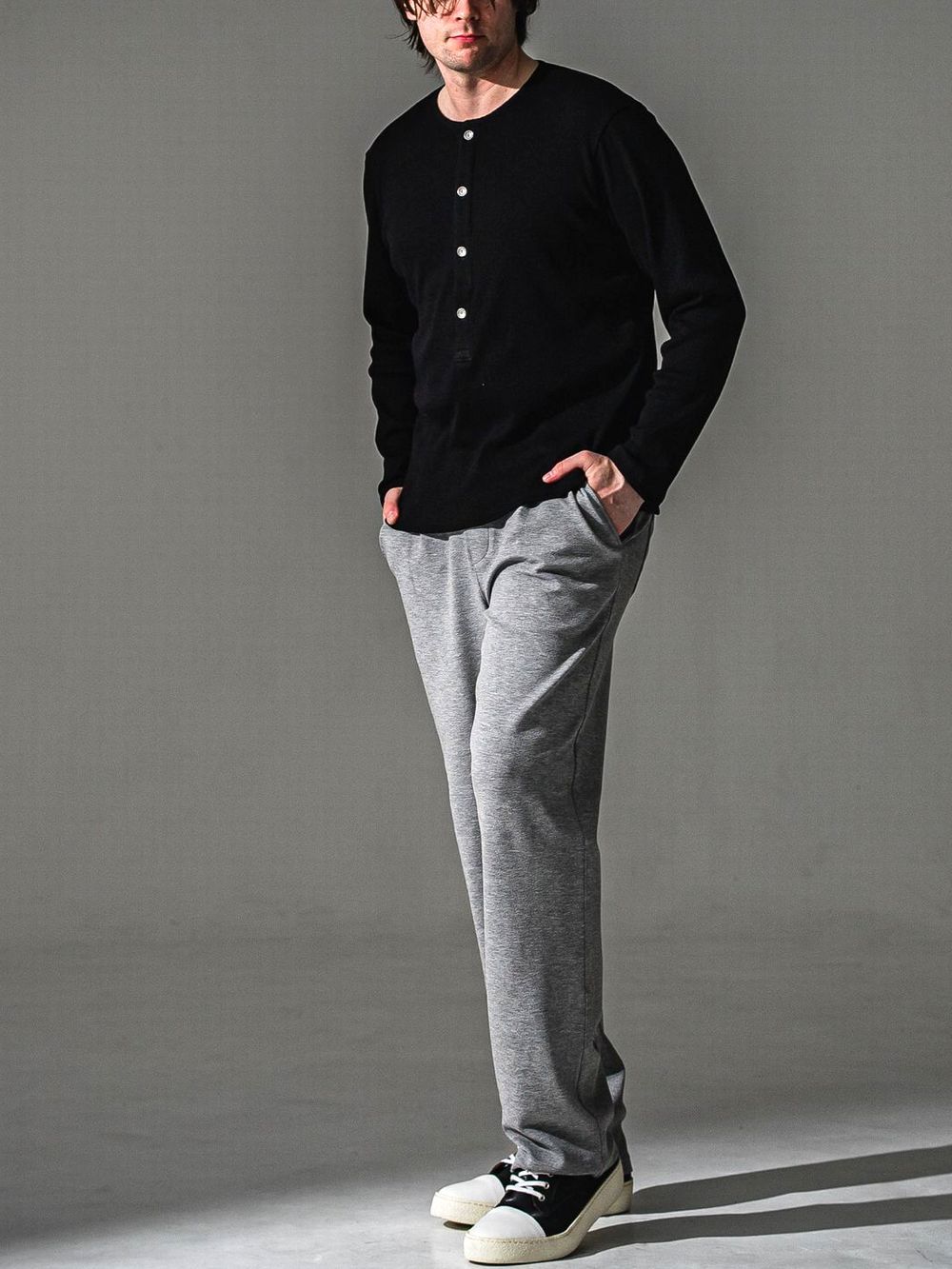 CHRIS EASY WIDE TUCK PANTS   ワイド イージーパンツ （グレー）