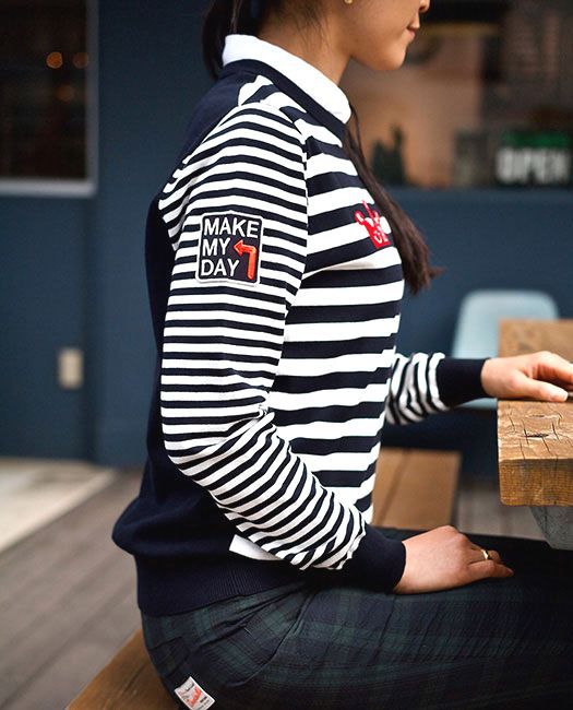 【LADIES】 ZEBRA CREW W.   ボーダー柄クルーネックセーター   RSL-21020