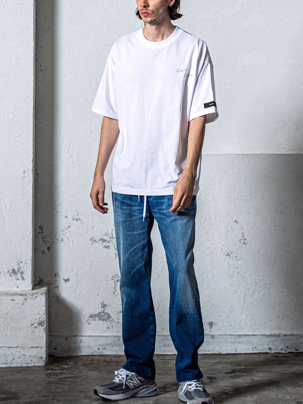 EX   DENIM JERSEY WIDE PT   セミワイド ジャージーンズ