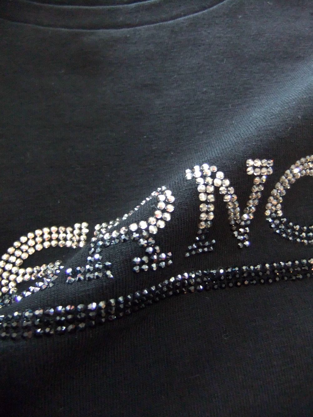 【LADIES】 ラインストーン ロゴ Tシャツ  (ブラック)  JG000151D / 52009