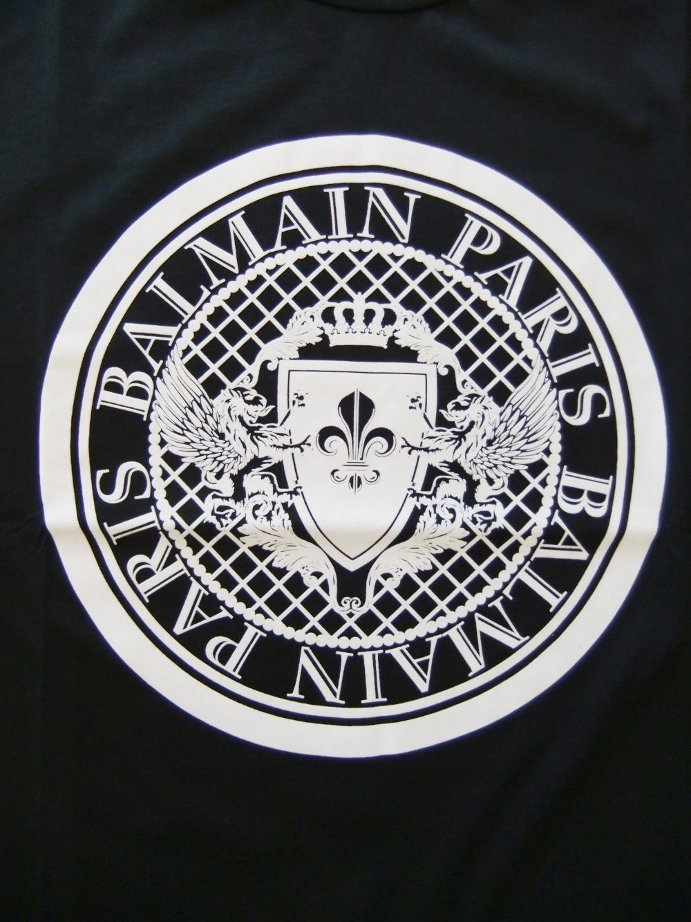 BALMAIN - ブラック コットン Tシャツ Balmain フロックメダリオン ...