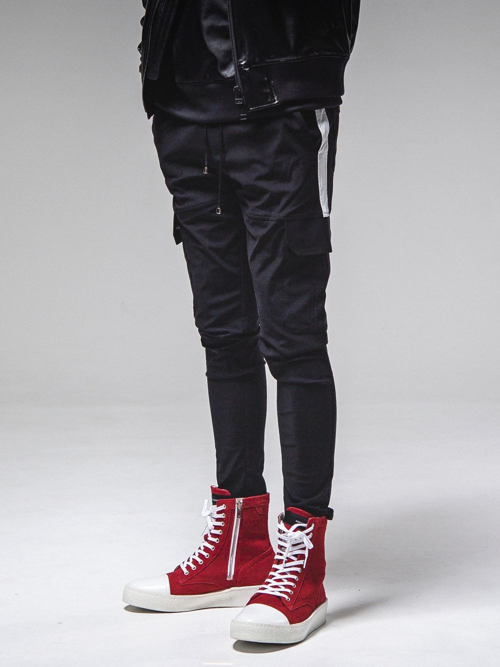 HV NYLON DARRELL CARGO PT  ナイロン カーゴパンツ (ブラック × ホワイト)