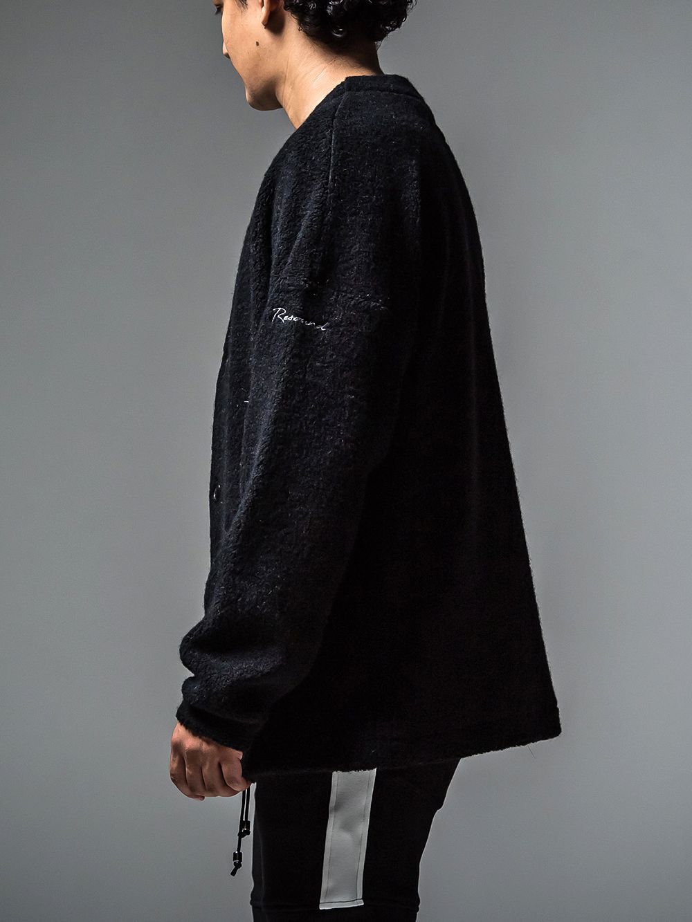 ANGOLA BOA PILE CARDIGAN  (ブラック)  アンゴラ ボアパイル カーディガン