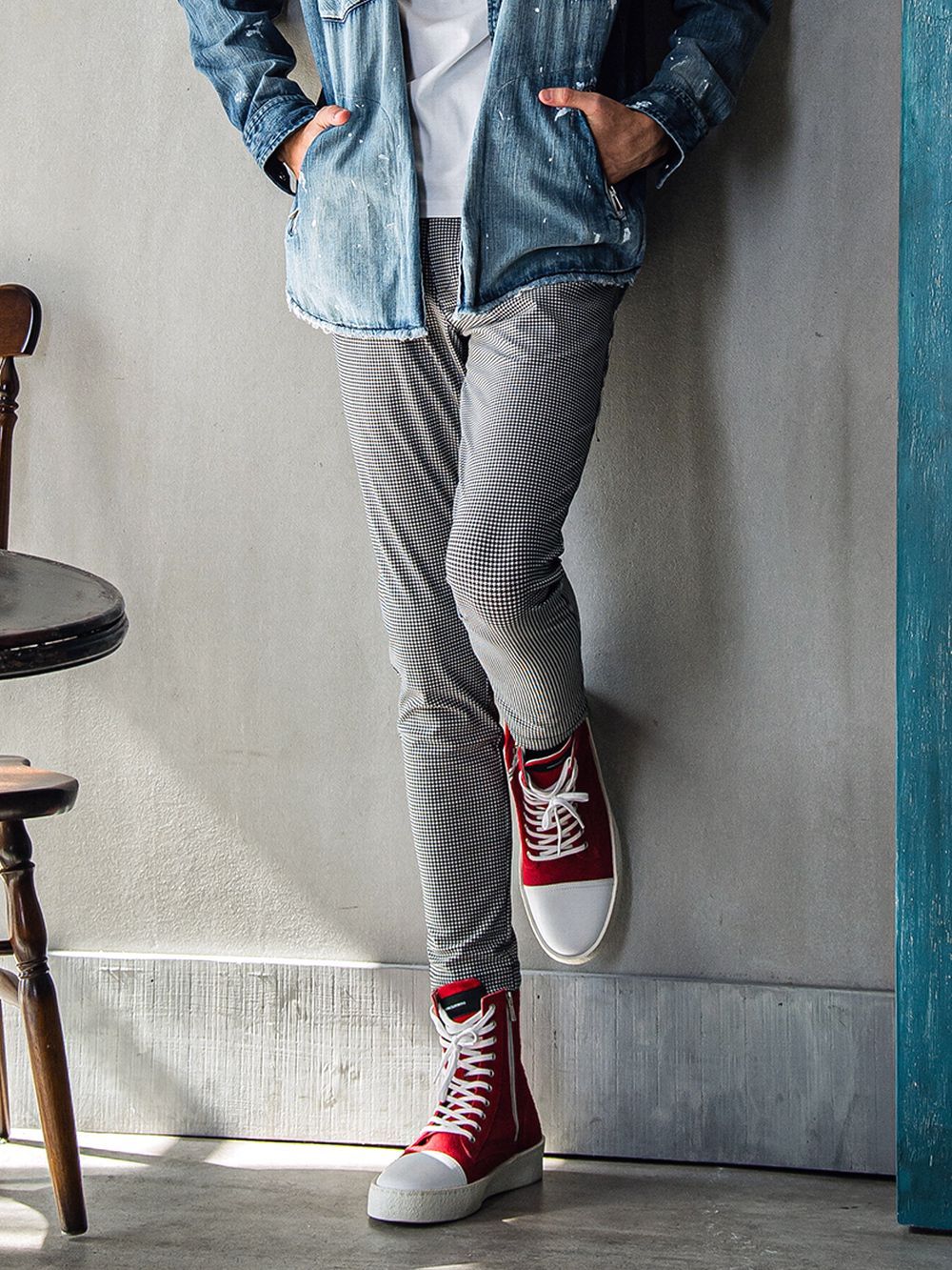 CHRIS EASY TUCK PANTS スラックス イージー タックパンツ (チドリ)