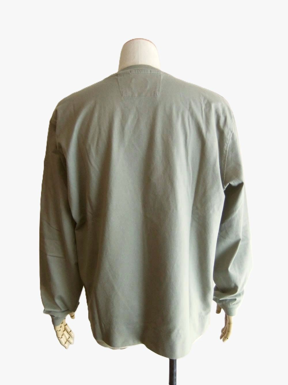 30/2 MERCERIZED JERSEY TWISTED LONG SLEEVE LENS TSHIRT  (グレージュ) クルーネック 長袖シャツ