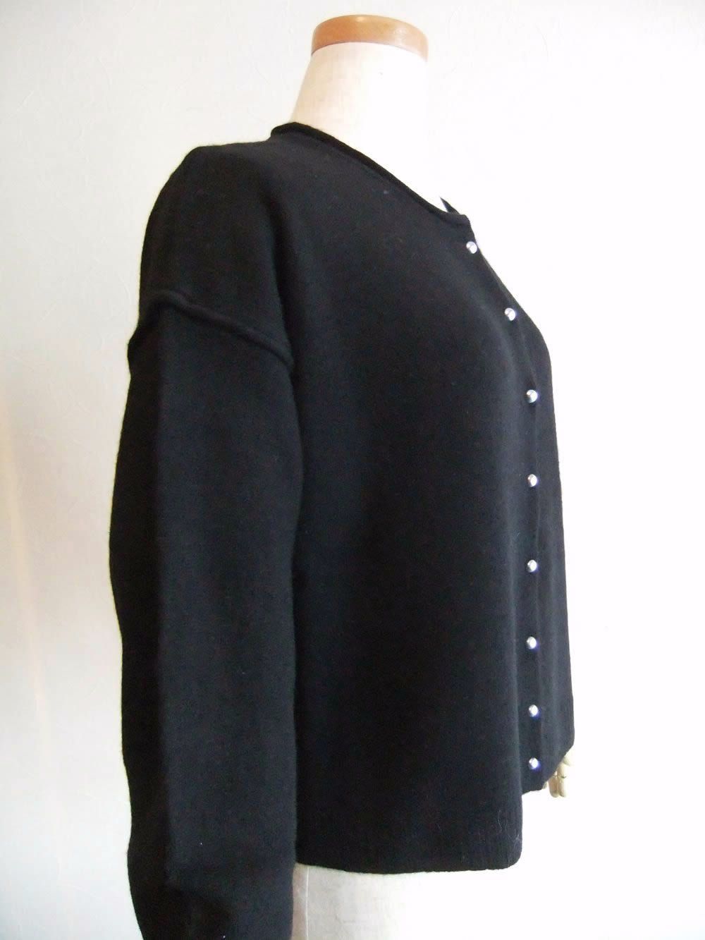 カシミヤ クルーネック カーディガン   （ブラック） 546945