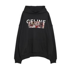 【MICALLE MICALLE Account】 HOMMAGE  CE PAINT HOODIE (ブラック)   ロゴ フーディ  MAG10TDC