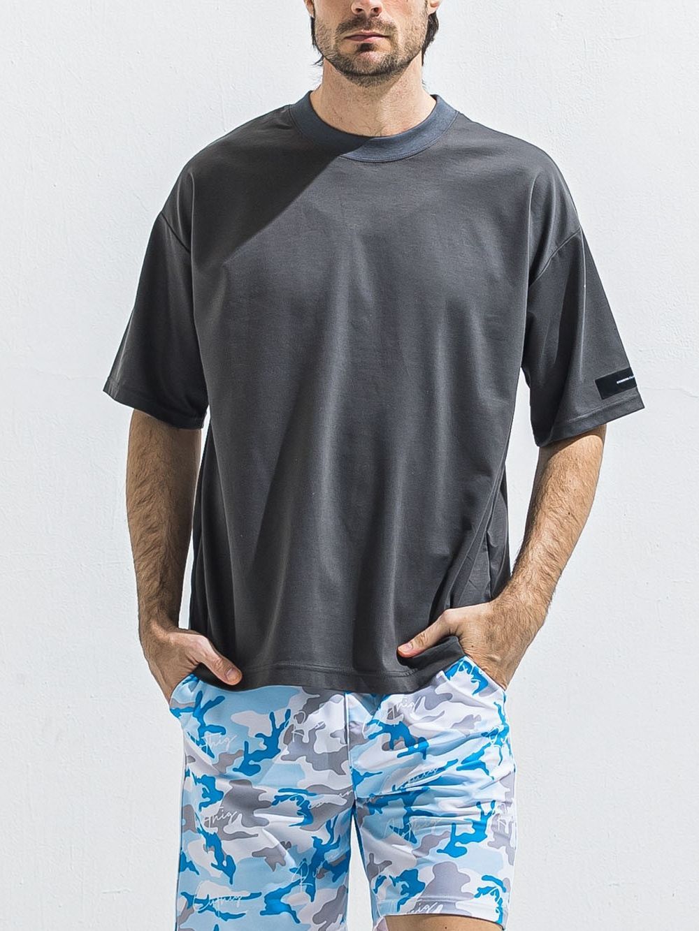 REV MESH OVER TEE  (グレー)   メッシュ オーバーTシャツ