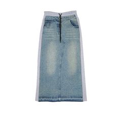 デニム ドッキング ロング Aラインスカート   MMA133SEA