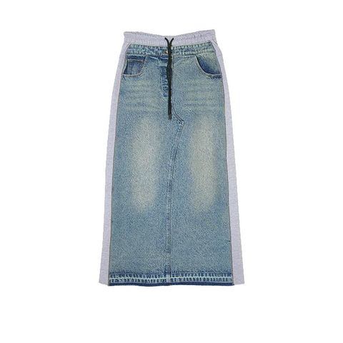 デニム ドッキング ロング Aラインスカート   MMA133SEA