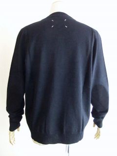 MAISON MARGIELA  レザー エルボーパッチ クルーネック セーター