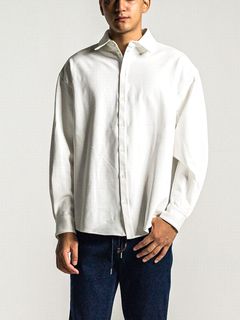 JERSEY JACK SHIRTS （ホワイト）  オ－バーサイズ 裏起毛シャツ