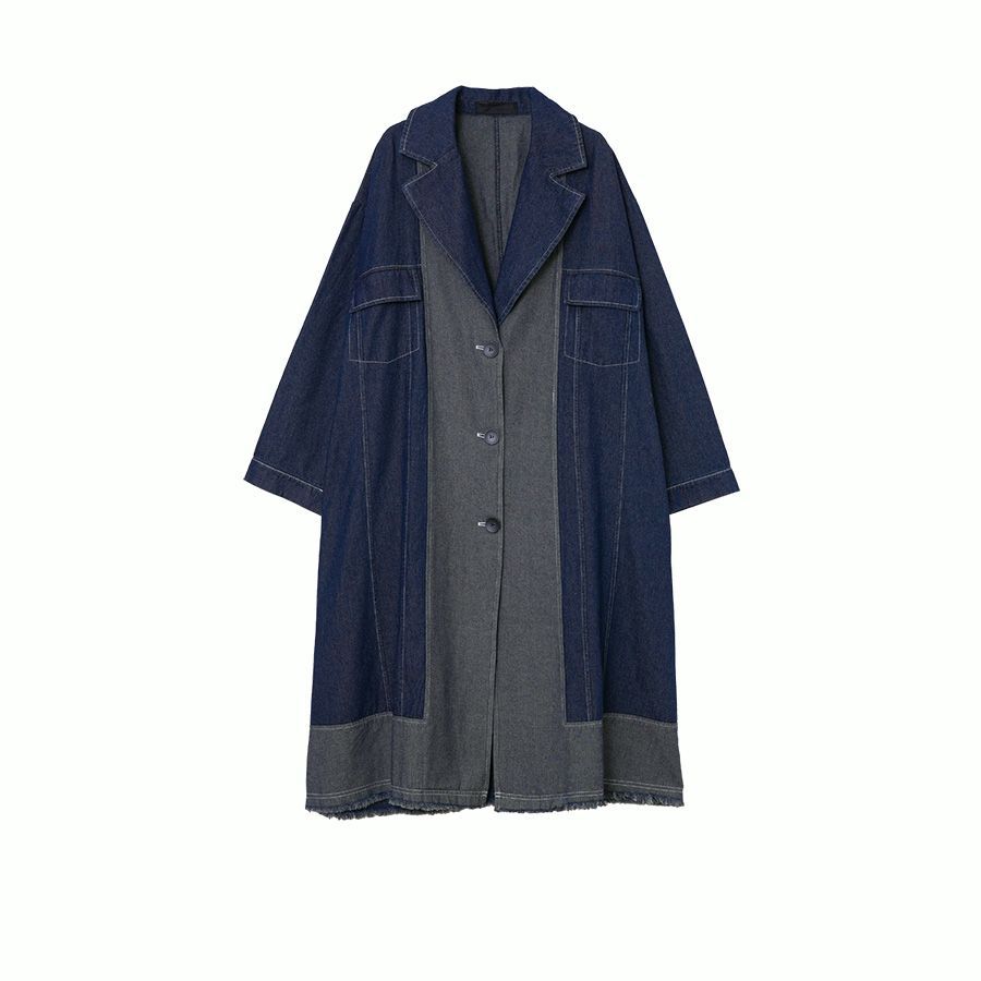 シャンブレー デニム ロング ジャケット    MMG142CEC