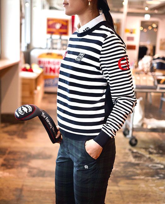 【LADIES】 ZEBRA CREW W.   ボーダー柄クルーネックセーター   RSL-21020