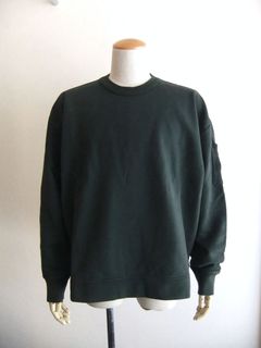 SWEATSHIRTS CREW NECK IN BRUSHED EMERIZED DIAGONAL FLEECE (ダークグリーン) クルーネック スウェットシャツ