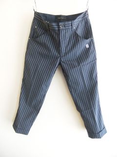 BERKELEY CROPPED (ネイビー)  コットン ストライプ柄 ストレッチ パンツ   RSM-23061