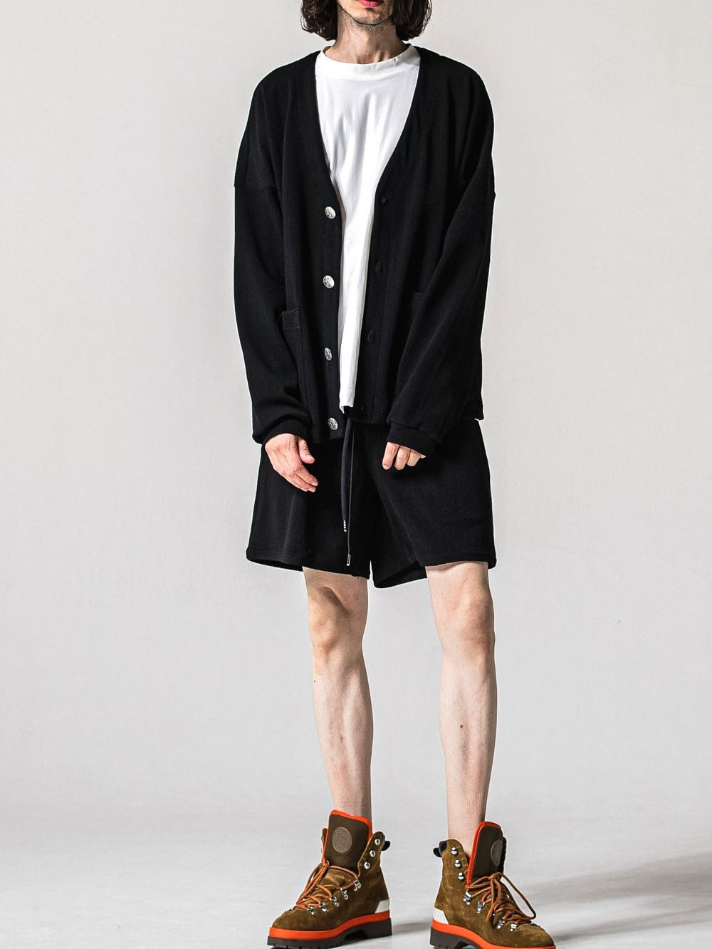 BLISTER KNIT C/D (ブラック)   ブリスターニットカーディガン