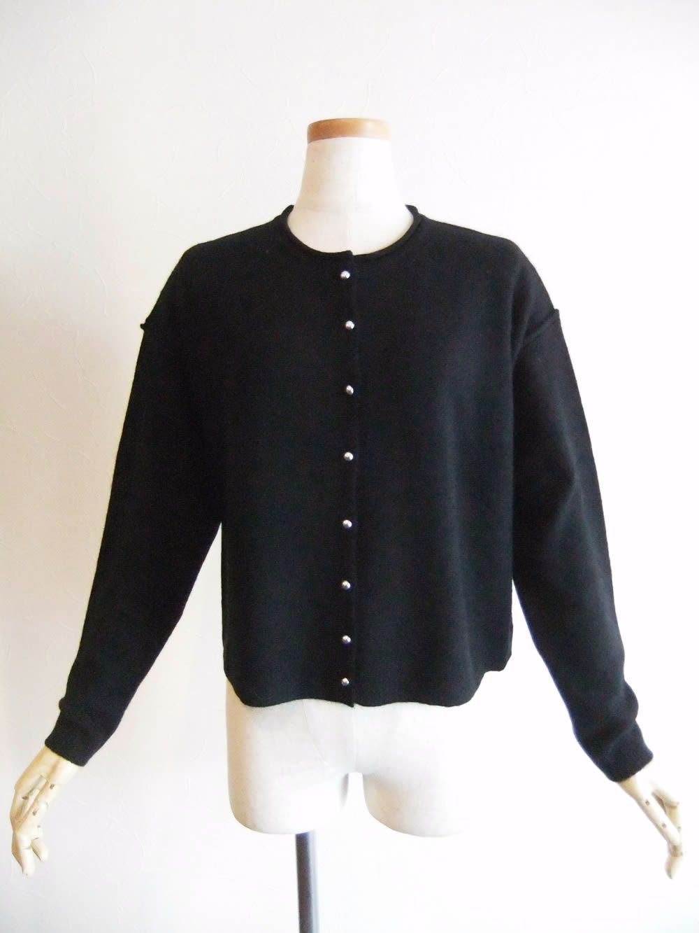 カシミヤ クルーネック カーディガン   （ブラック） 546945