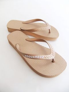 《LADIES》 DSQUARED2 LOGO FLIP FLOPS  (ベージュ) ビーチサンダル