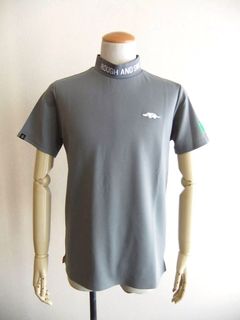 COLLAR LOGO MOCK  (グレー)  半袖モックネック シャツ  RSM-26036