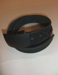 ダブルショルダーレザー製品染め 革巻きバックルベルト 318-16(BLACK)