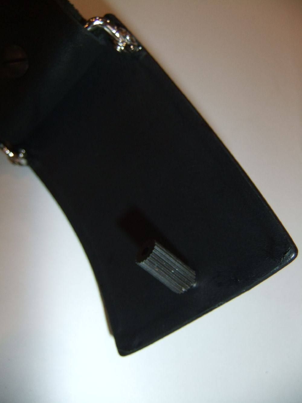 ダブルショルダーレザー製品染め 革巻きバックルベルト 318-16(BLACK)