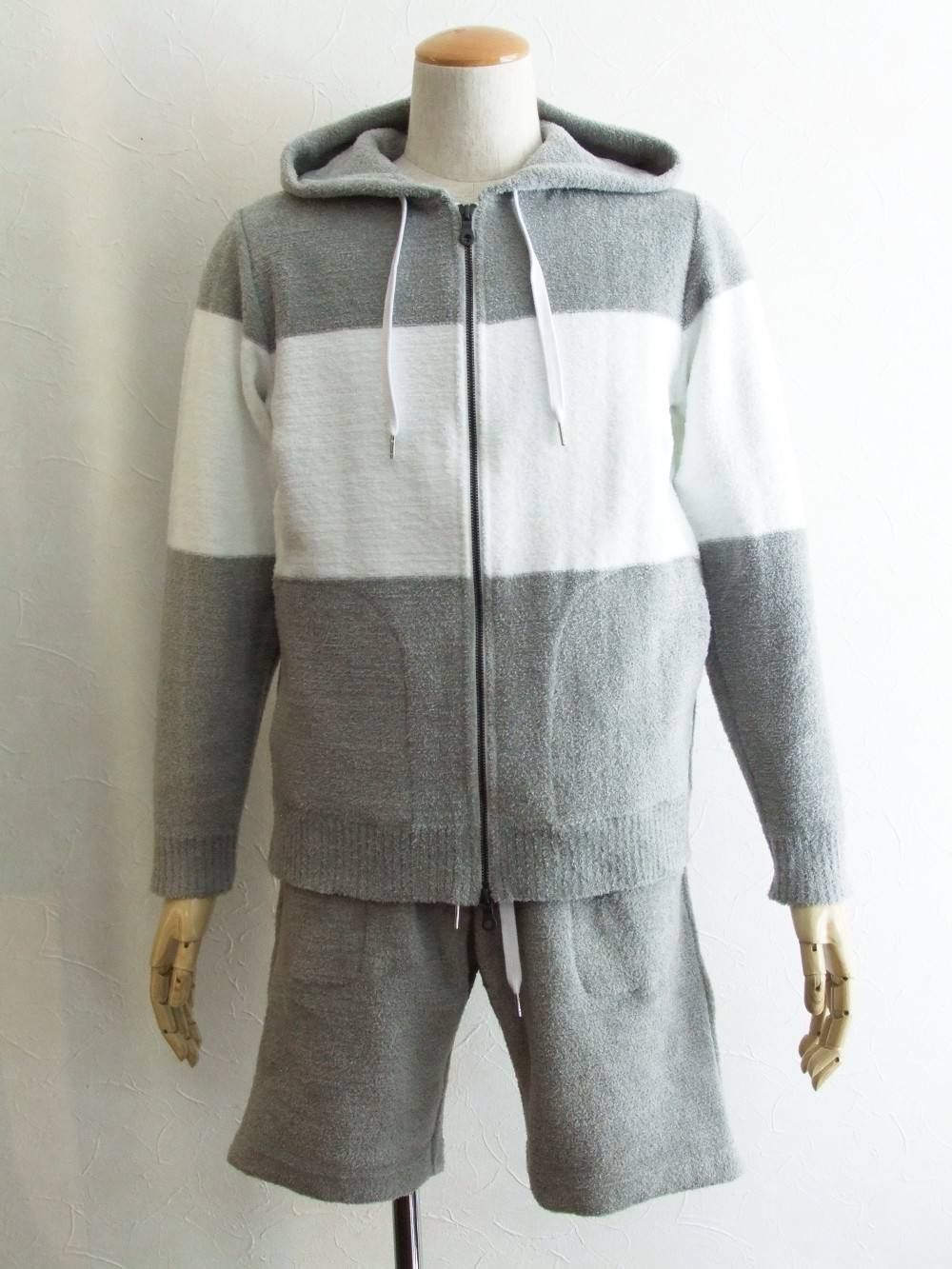 Seagreen シーグリーン パイル ボーダー パーカー (グレー) PILE BORDER PARKA