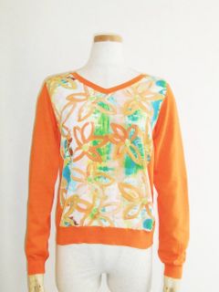 花柄プリントドッキングニットプルオーバー