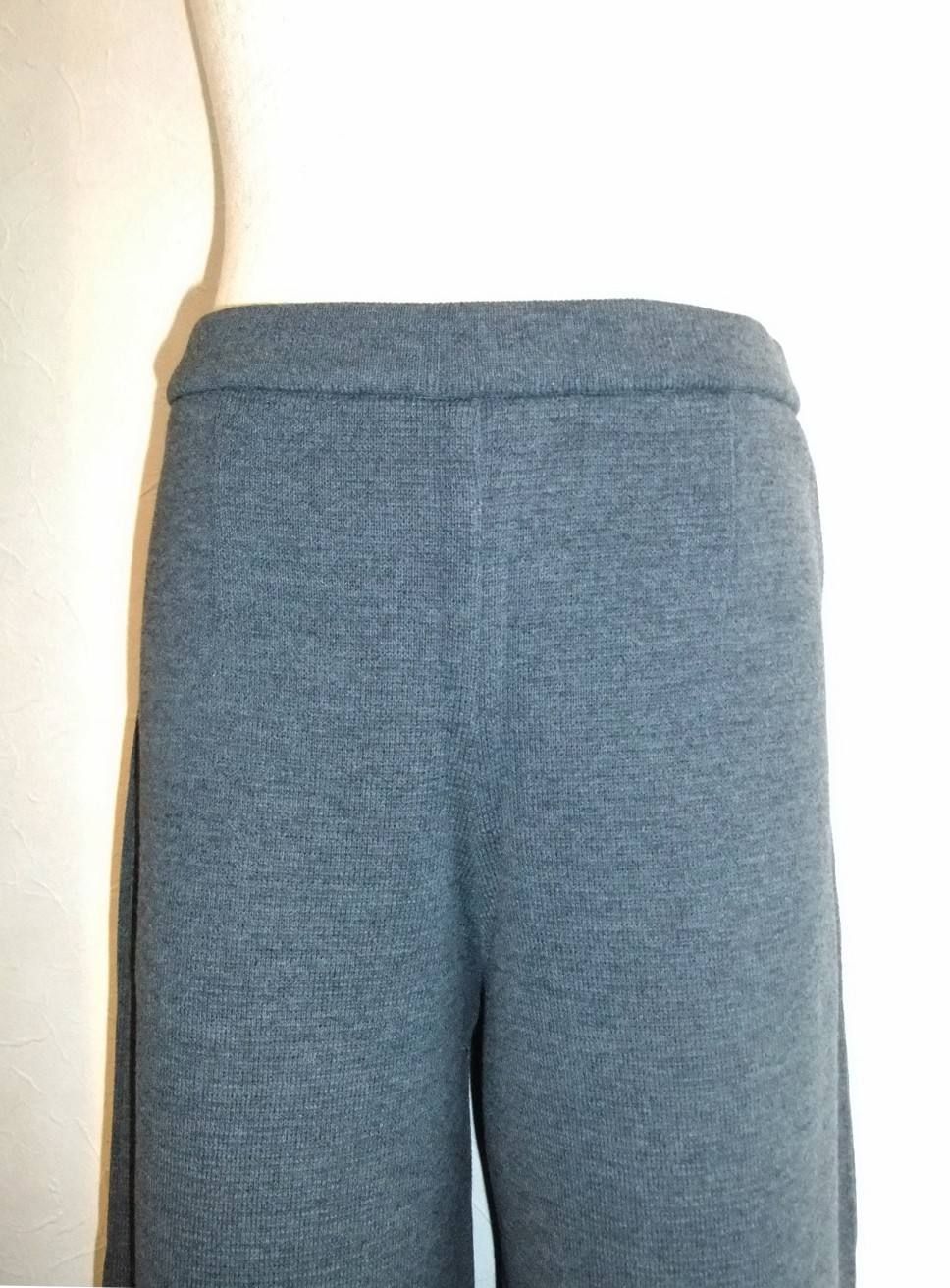 リボンベルト付きニットワイドパンツ