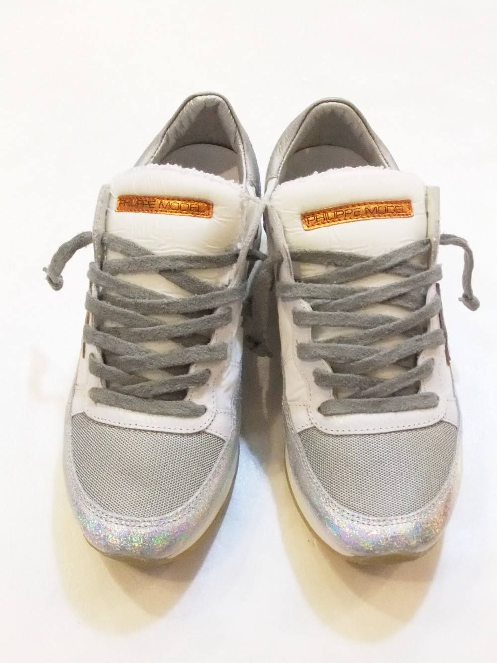PHILIPPE MODEL (フィリップモデル)Tropez Laser LOW-CUT (WHITE SILVER)