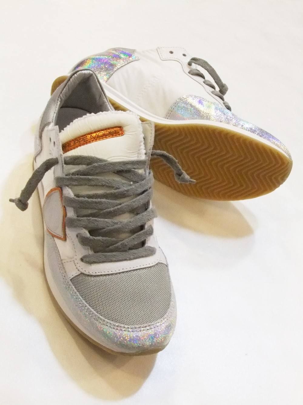 PHILIPPE MODEL (フィリップモデル)Tropez Laser LOW-CUT (WHITE SILVER)
