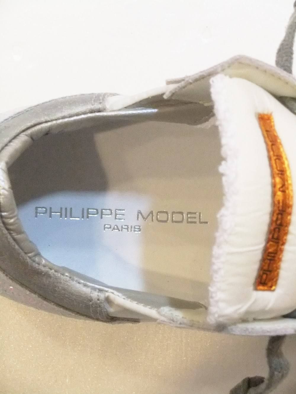 PHILIPPE MODEL (フィリップモデル)Tropez Laser LOW-CUT (WHITE SILVER)