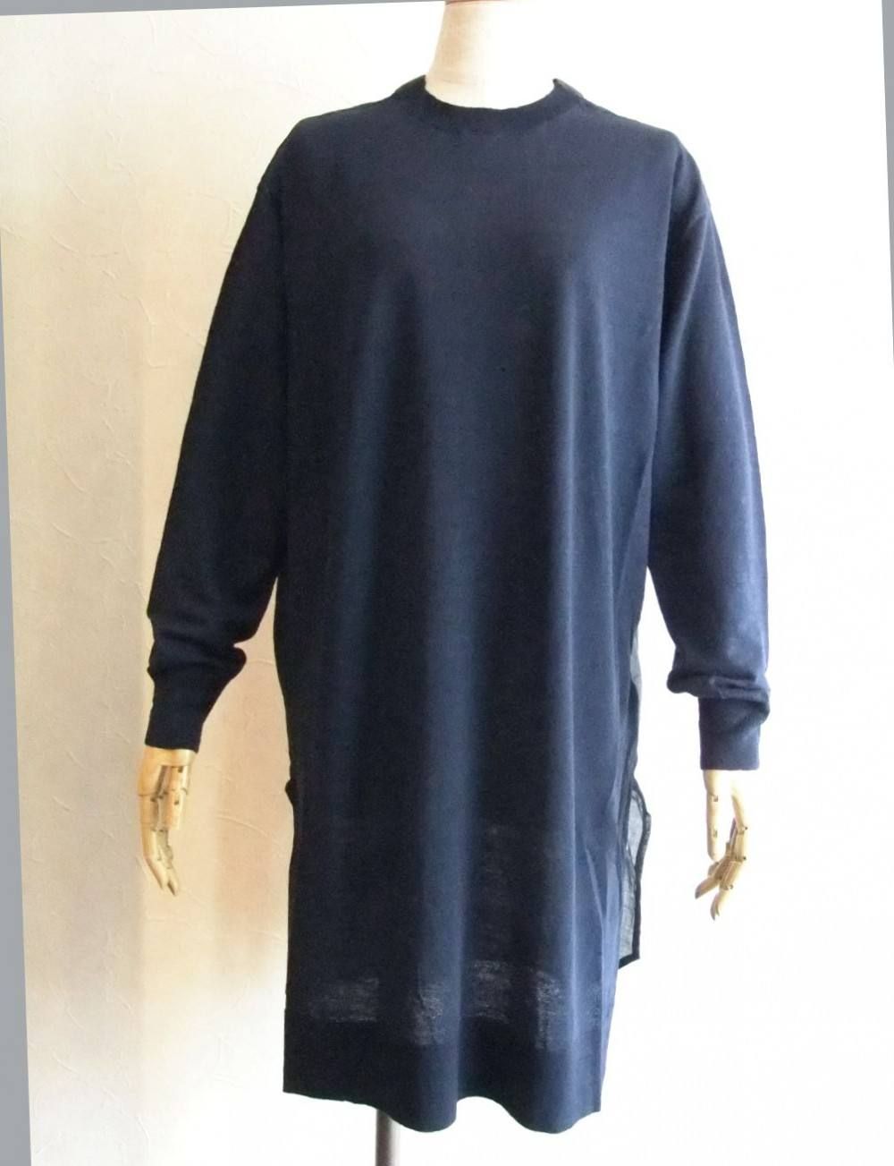 BLANC basque (ブランバスク) 2WAY ロング ニット シャツ(NV)