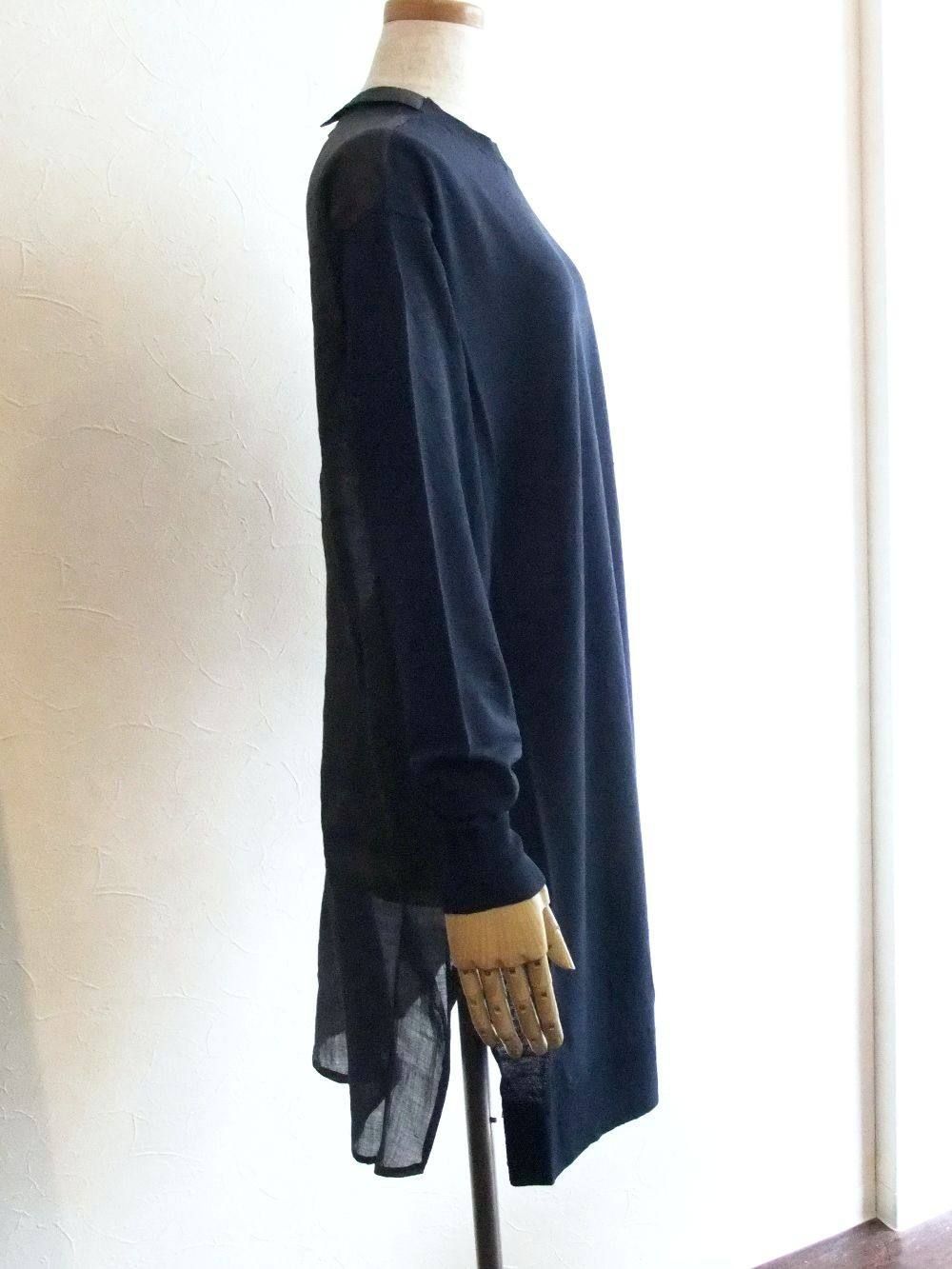 BLANC basque (ブランバスク) 2WAY ロング ニット シャツ(NV)