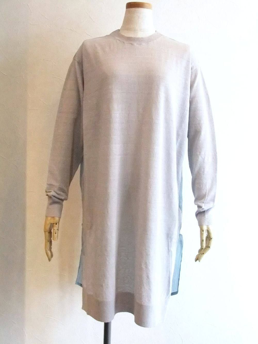 BLANC basque (ブランバスク) 2WAY ロング ニット シャツ(GY)