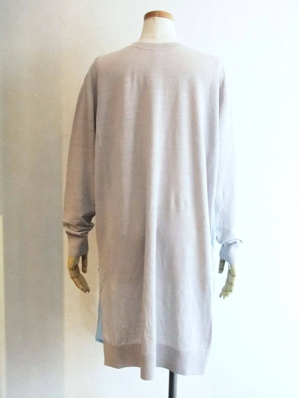 BLANC basque (ブランバスク) 2WAY ロング ニット シャツ(GY)