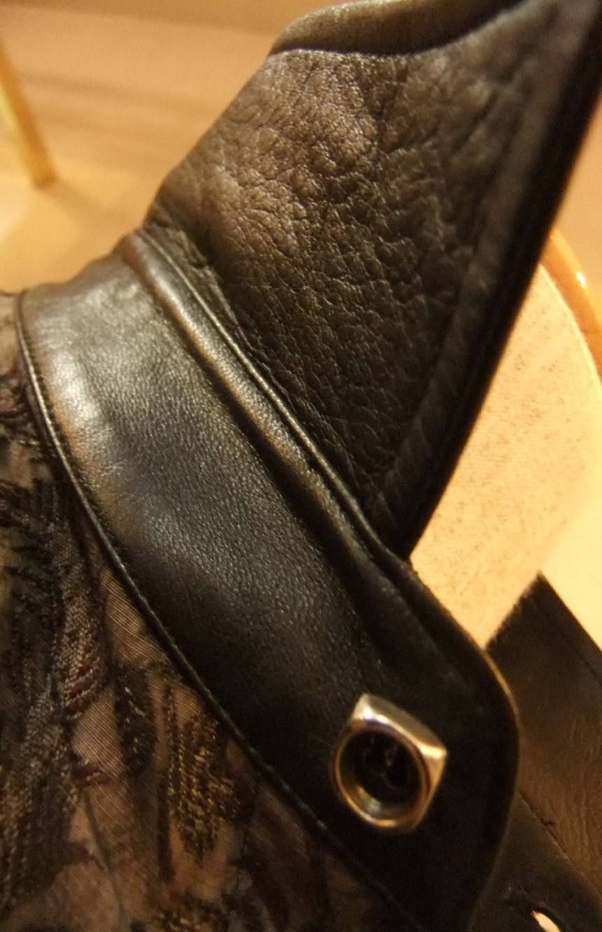 SERGENT PEPPER レーヨンジャガード+シープレザーシャツ 1346-01(Grey)