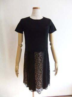 ラッセルレース+シフォンワンピース