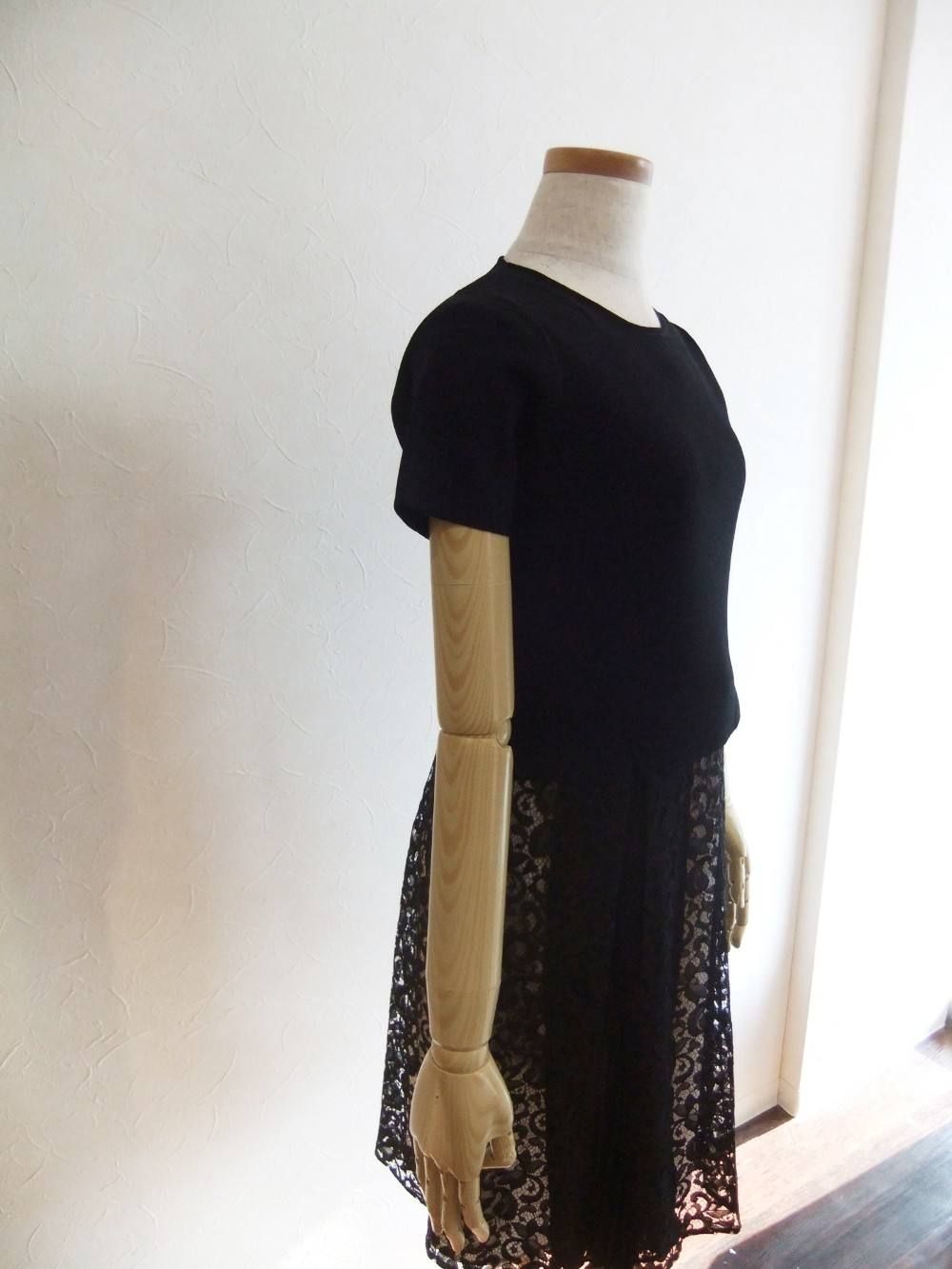 ラッセルレース+シフォンワンピース