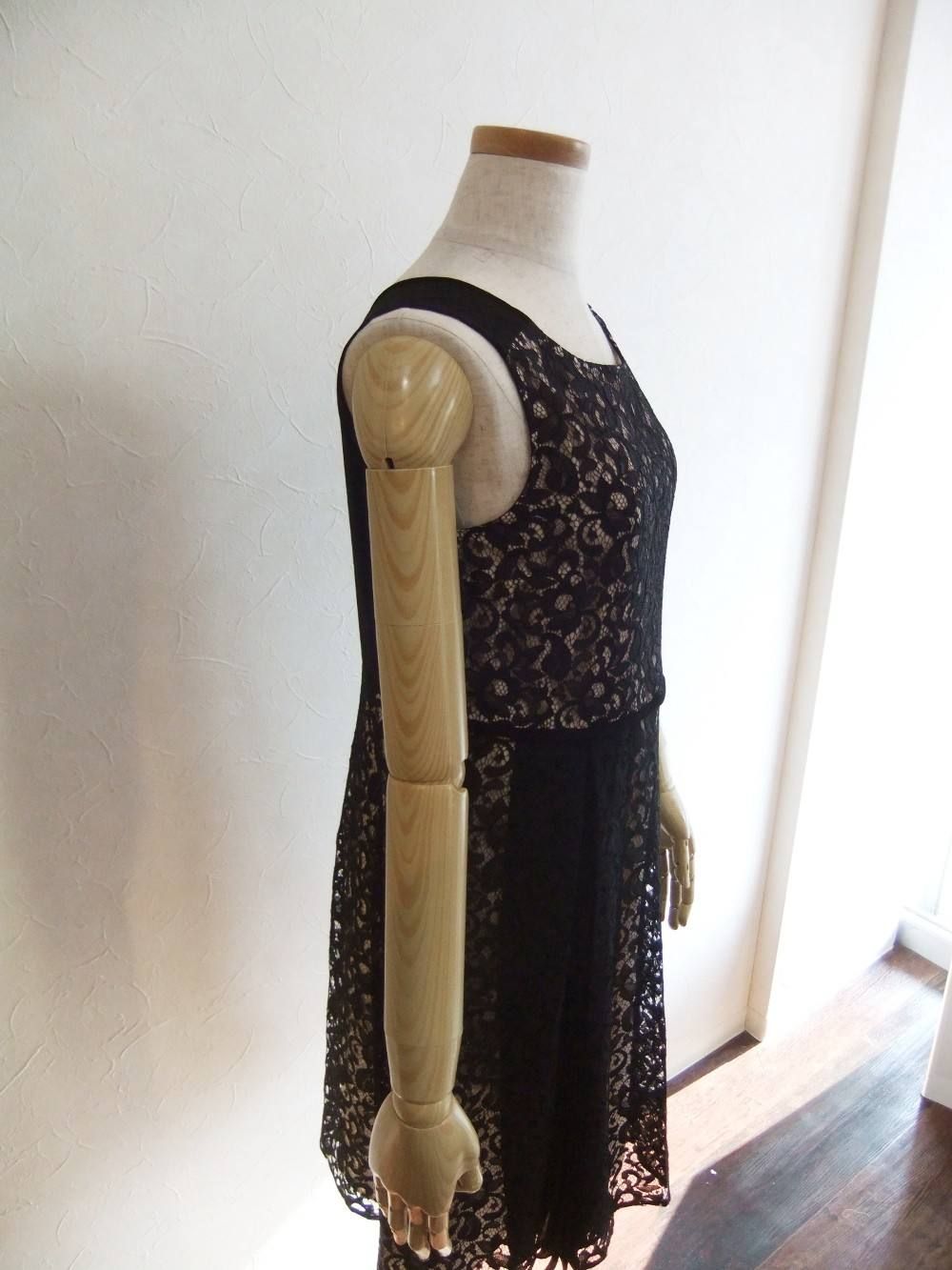 ラッセルレース+シフォンワンピース