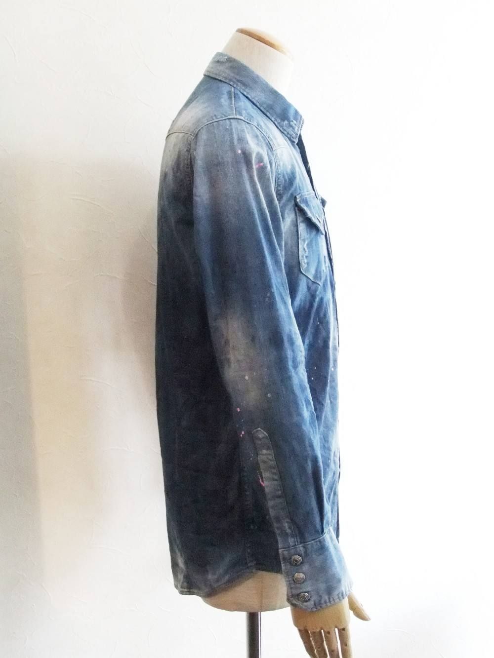 Dsquared2 スタントアッフカラショトシャケット 【関税込】 Dsquared2 - STRETCH DENIM 6OZ WESTERN SHIRT | 4.444glad