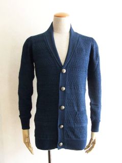 PANICALE (パニカーレ)ジャガード織ショールカラー ニット ロング ジャケット